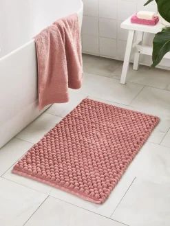 Next Dusky Pink Giant Bobble Bath Mat^ Towels & Bathmats