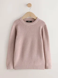 Best Next Dusky Pink Without Stag Cotton Crew Neck Knitted Jumper (3-16yrs)