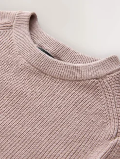 Best Next Dusky Pink Without Stag Cotton Crew Neck Knitted Jumper (3-16yrs)