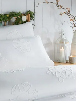 New Duvet Day White Christmas Snow Crystal Tufted Duvet Set