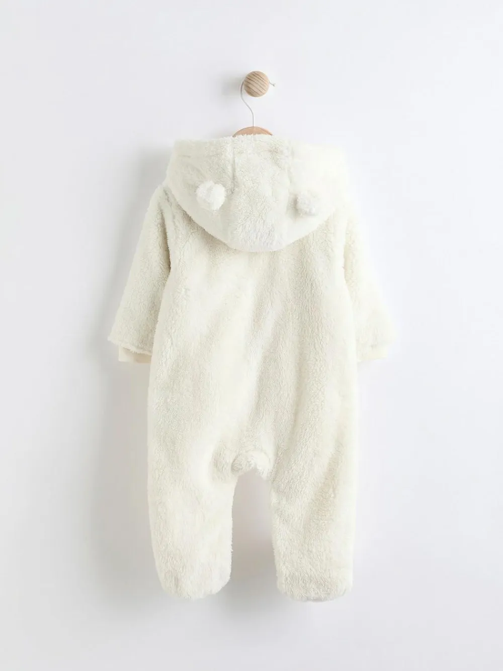 Best Next Ecru Baby Cosy Fleece Hooded All-In-One (0-18mths)