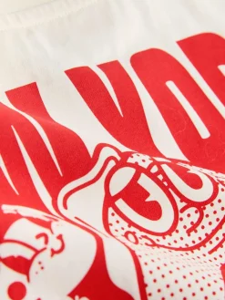 Next Ecru Bagel Oversized Graphic Print T-Shirt (3-16yrs)^ Tops|T-Shirts