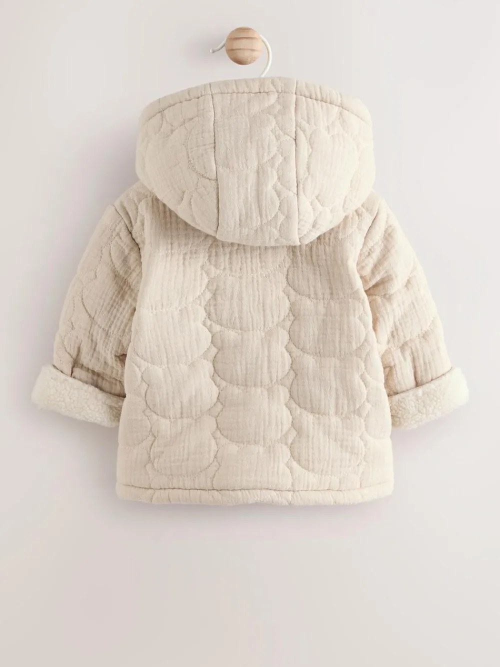 Next Ecru Bear Print Quilted Baby Zip Through Jacket^BOY Unisex|Baby Winter Clothing