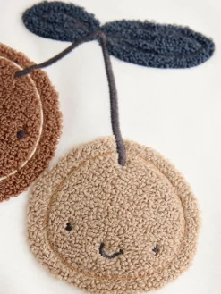 Next Ecru/ Brown Cherry Short Sleeve Top and Barrel Trousers Set (3mths-7yrs)^ Baby Girls|Tops