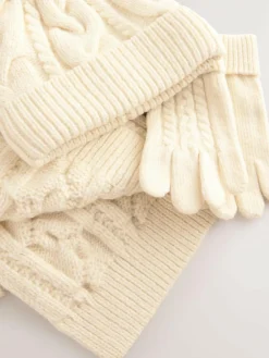 Next Cable Beanie Scarf and Gloves Set (3-16yrs)^ Hats, Gloves & Scarves