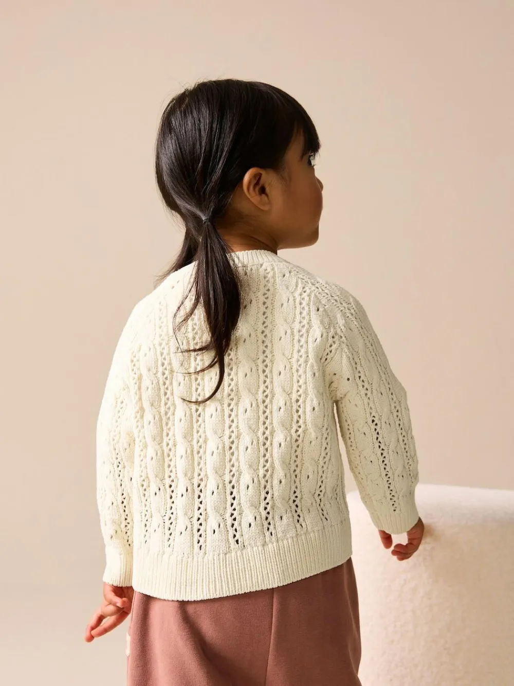 Next Ecru Cable Cardigan (3mths-7yrs)^ Knitwear|Knitwear