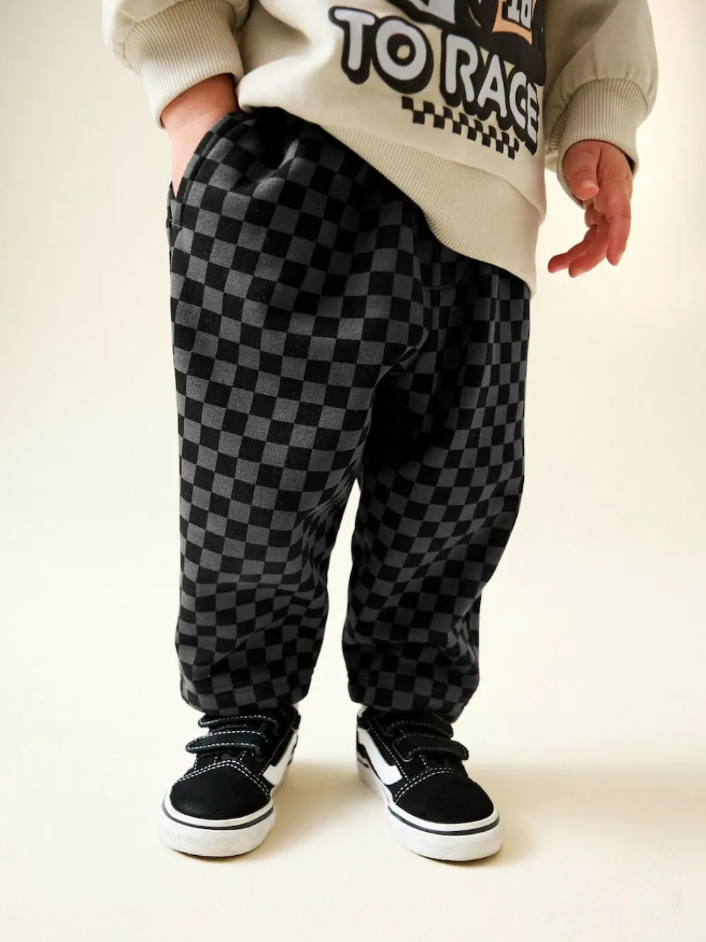 Discount Next Crew Neck Sweatshirt and Jogger Set (3mths-7yrs) (3mths-7yrs) Ecru Car