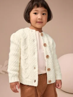 Next Chunky Knit Bobble Cardigan (3mths-10yrs) Ecru