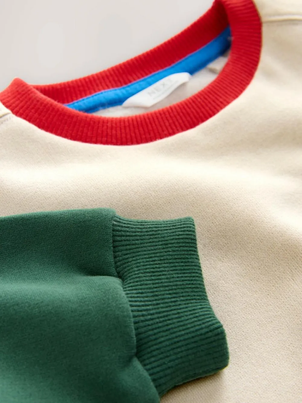 Clearance Next Ecru Colourblock All-Over Print Crew Neck Sweatshirt (3mths-7yrs)