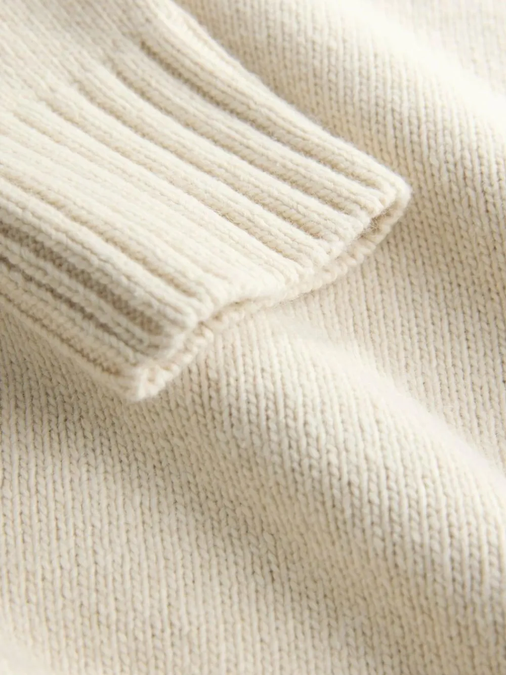 Best Next Cotton And Wool Blend Longline V-Neck Jumper Ecru