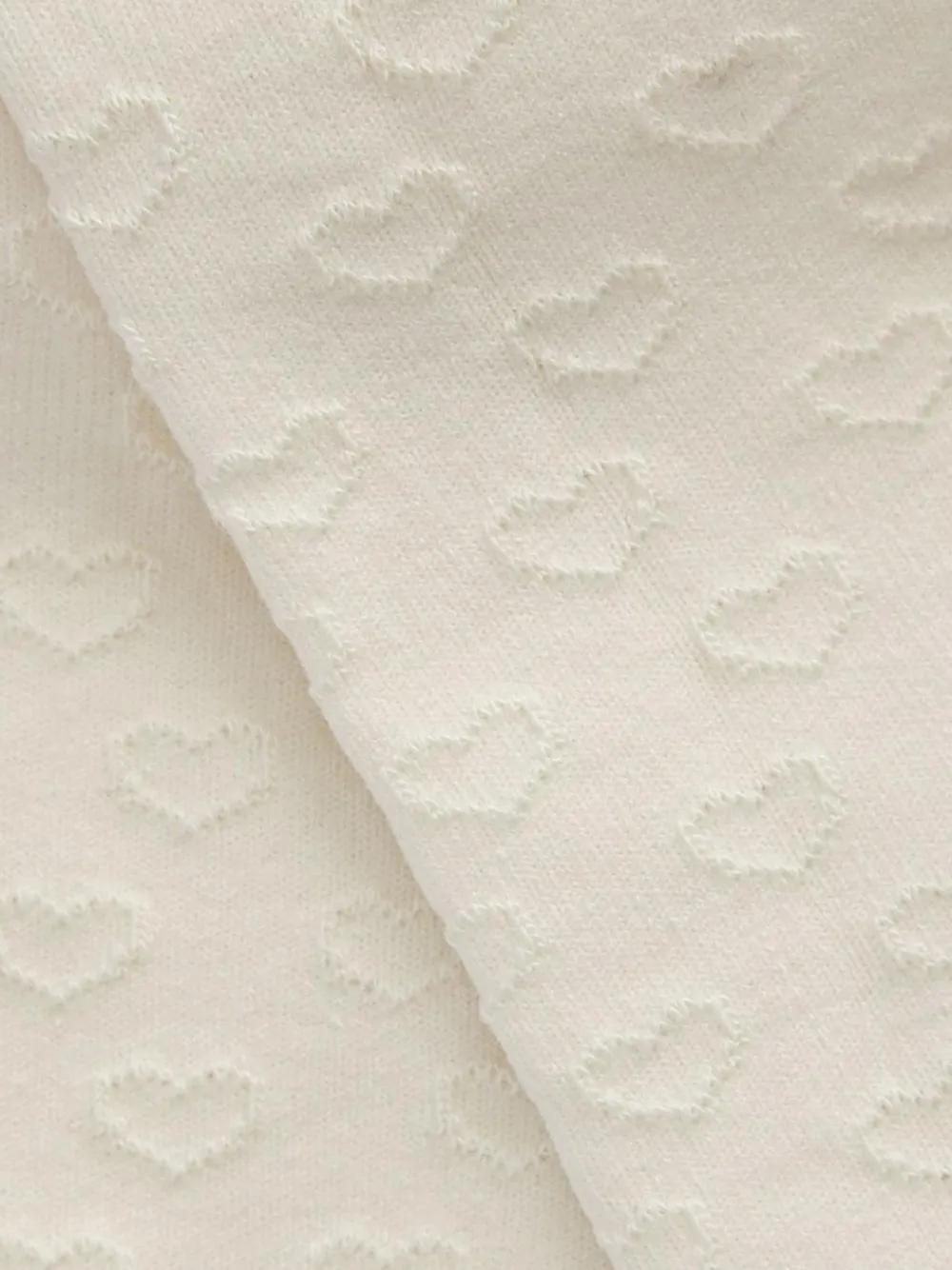 Online Next Cotton Rich Textured Heart Tights Ecru Cream