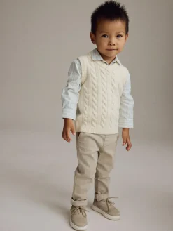 Best Next Ecru Cream Knitted Vest and Shirt Set (3mths-7yrs)