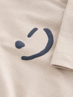 Next Ecru Cream Long Sleeves Semi Plain T-Shirt (3mths-7yrs)^BOY T-Shirts