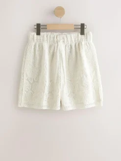 Next Ecru Crochet Tie Waist Shorts^Women Shorts