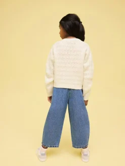 Next Ecru 3D Flower Embroidered Jumper (3-16yrs)^ Nightwear|Knitwear & Sweaters