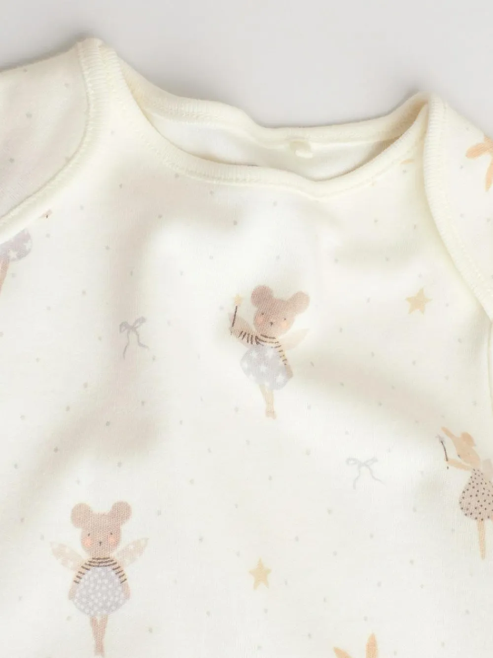 Hot Next Ecru Fairy Mouse 5 Pack Long Sleeve Baby Bodysuits