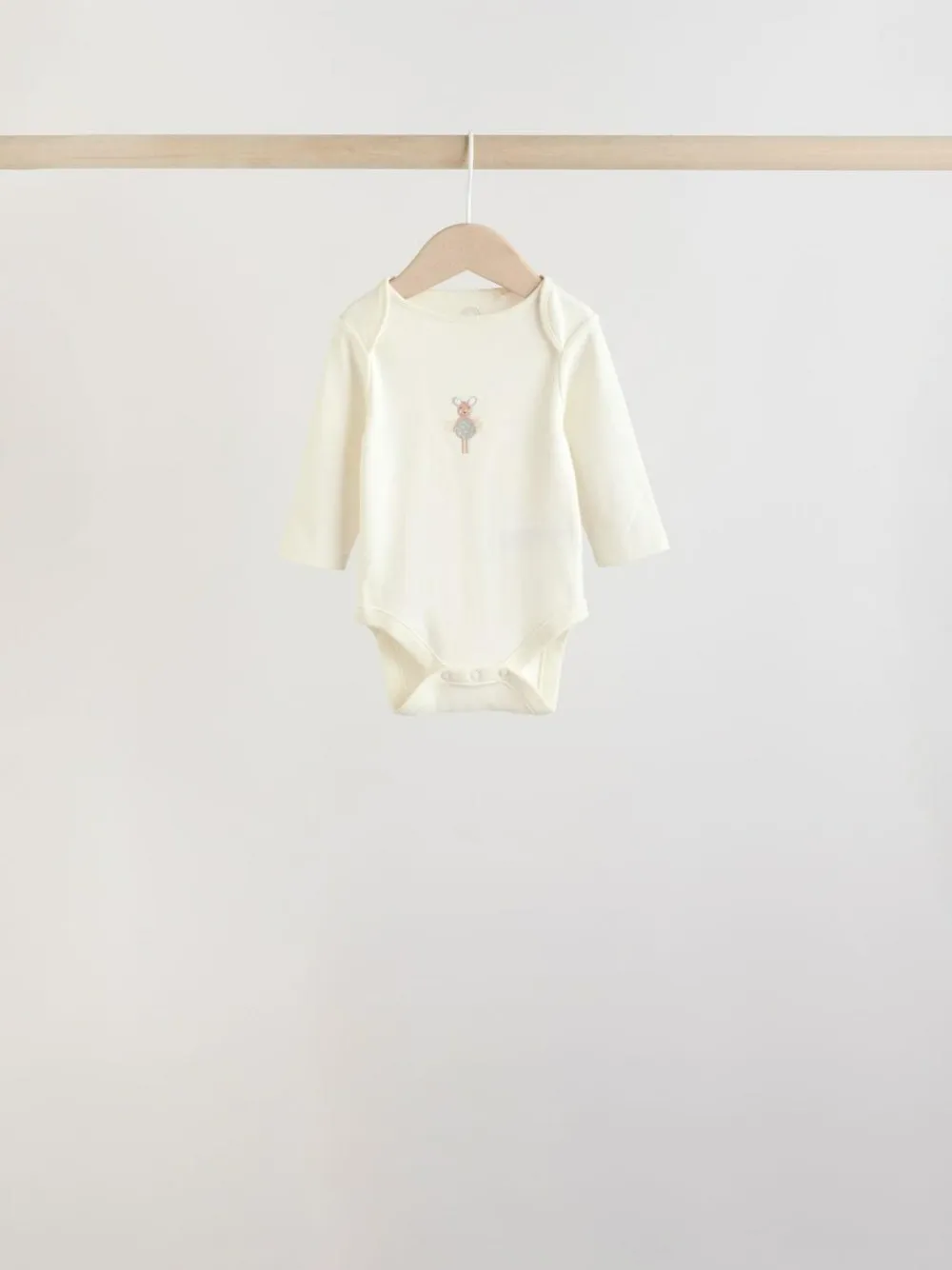 Hot Next Ecru Fairy Mouse 5 Pack Long Sleeve Baby Bodysuits