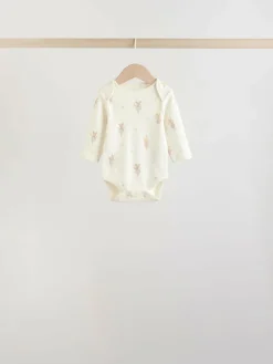 Hot Next Ecru Fairy Mouse 5 Pack Long Sleeve Baby Bodysuits