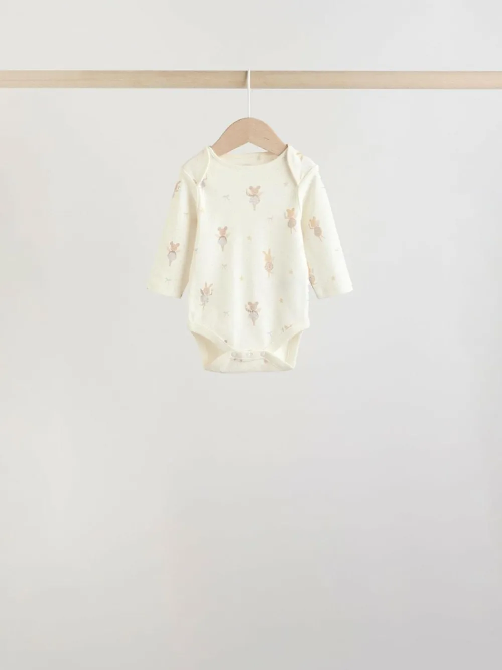 Hot Next Ecru Fairy Mouse 5 Pack Long Sleeve Baby Bodysuits