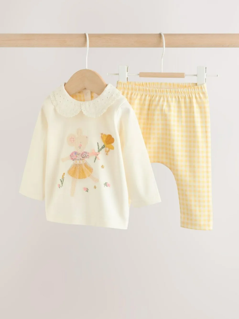 Discount Next Long Sleeve Top and Legging Baby 2 Piece Set (0mths-2yrs) Ecru Fairy Mouse