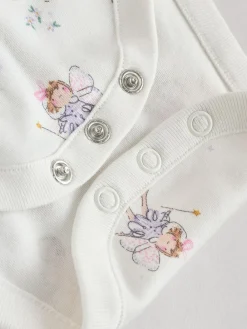 Next Ecru Fairy Short Sleeve Bodysuits 5 Pack^ Multipacks|Bodysuits & Vests