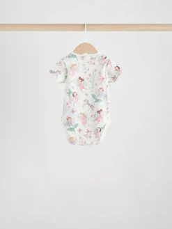 Next Ecru Fairy Short Sleeve Bodysuits 5 Pack^ Multipacks|Bodysuits & Vests