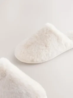 Next Faux Fur Mule Slippers^Women Slippers|All Night & Lounge