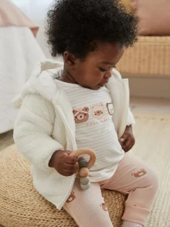 Next Fleece Baby Hooded Jacket (0mths-2yrs) Ecru