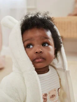 Next Fleece Baby Hooded Jacket (0mths-2yrs) Ecru