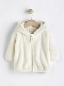 Next Fleece Baby Hooded Jacket (0mths-2yrs) Ecru