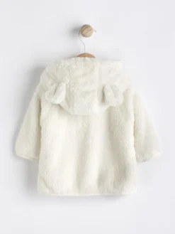 Next Fleece Baby Hooded Jacket (0mths-2yrs) Ecru