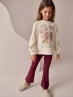 Next Ecru Floral Sequin Long Sleeve Top (3-16yrs)^ Tops|T-Shirts