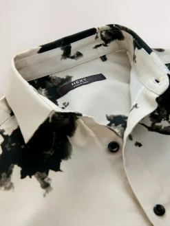 Next Ecru Floral Short Sleeve Printed Shirt (3-16yrs)^BOY Shirts