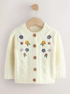 Discount Next Ecru Flower Embroidered Cardigan (3mths-10yrs)
