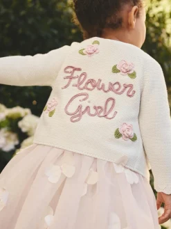 Next Ecru Flower Girl Occasion Cardigan (3mths-7yrs)^ Knitwear|Knitwear