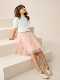 Next Fluffy Short Sleeve Top (3-16yrs) Ecru