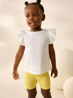 Next Frill Shoulder Ribbed Vest (3mths-7yrs) Ecru