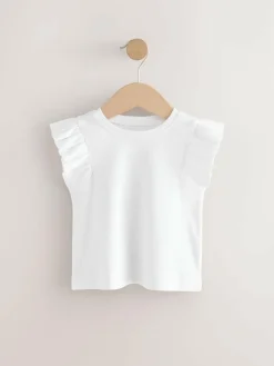 Next Frill Shoulder Ribbed Vest (3mths-7yrs) Ecru