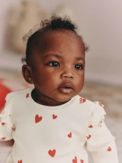 Next Baby Top and Leggings 2 Piece Set (0mths-2yrs) Ecru Hearts