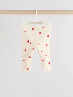 Next Baby Top and Leggings 2 Piece Set (0mths-2yrs) Ecru Hearts