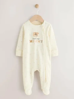 New Next Two Way Zip Baby Sleepsuit (0-18mths) Ecru I Love My Mummy