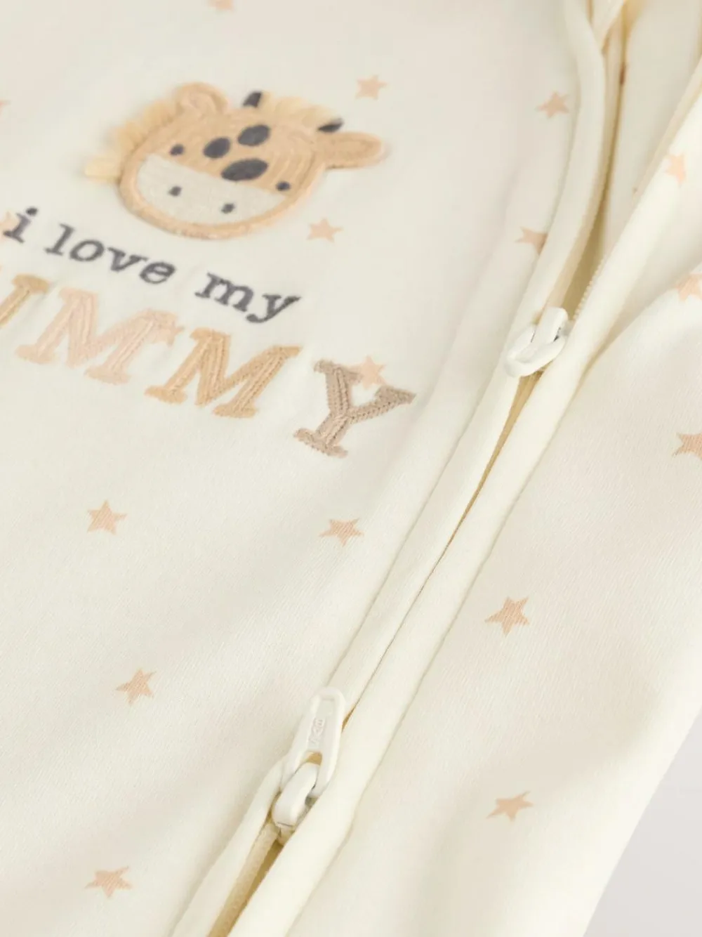New Next Two Way Zip Baby Sleepsuit (0-18mths) Ecru I Love My Mummy