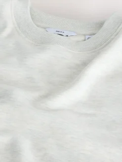 Next Ecru Marl Regular Fit Heavyweight Cotton Rich Crew Neck Sweatshirt^ Nightwear|Sweatshirts & Hoodies