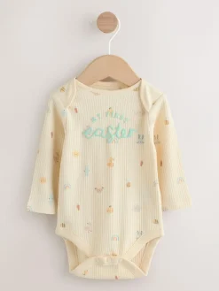 Best Next Ecru My First Easter Long Sleeve Baby Bodysuit