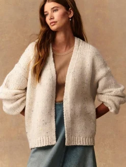 Next Ecru Neppy Soft Touch Chunky Knit Cardigan