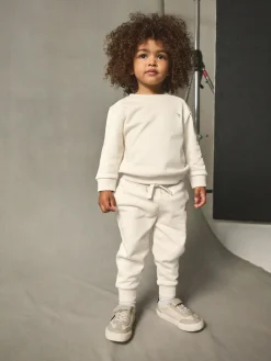 Sale Next Ecru Off White Logo Sweatshirt And Joggers Set (3mths-7yrs)