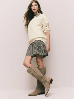 Online Next Relaxed Fit Heavyweight Longline Crew Neck Sweatshirt Ecru Off White