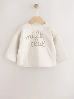 Hot Next Ecru Quilted Milk Club Baby Jacket