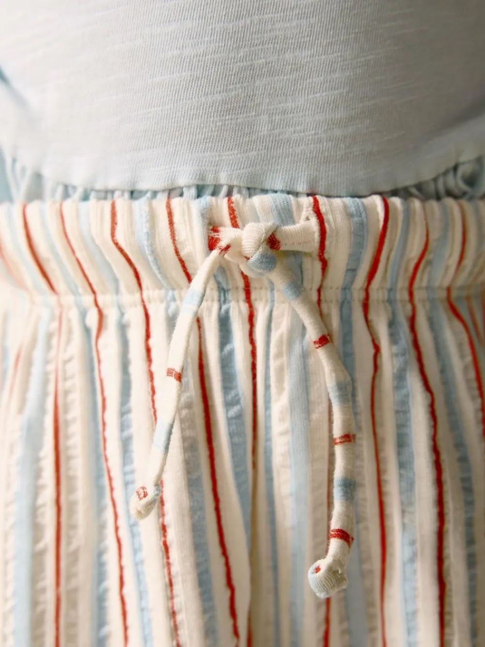 Hot Next Ecru Red & Blue Stripe Wide Leg Trousers (3mths-7yrs)