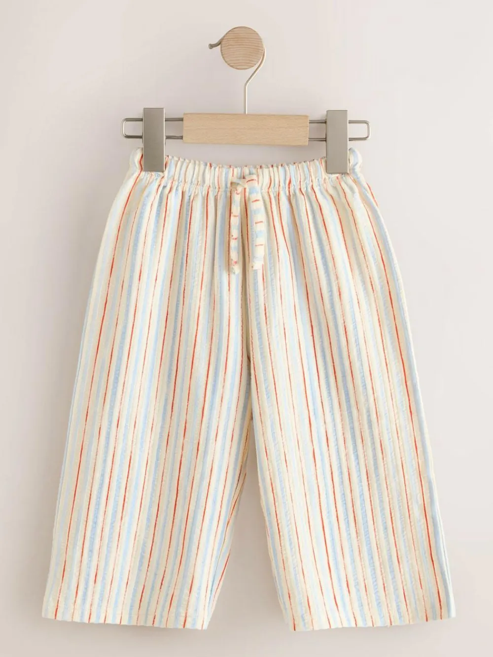 Hot Next Ecru Red & Blue Stripe Wide Leg Trousers (3mths-7yrs)